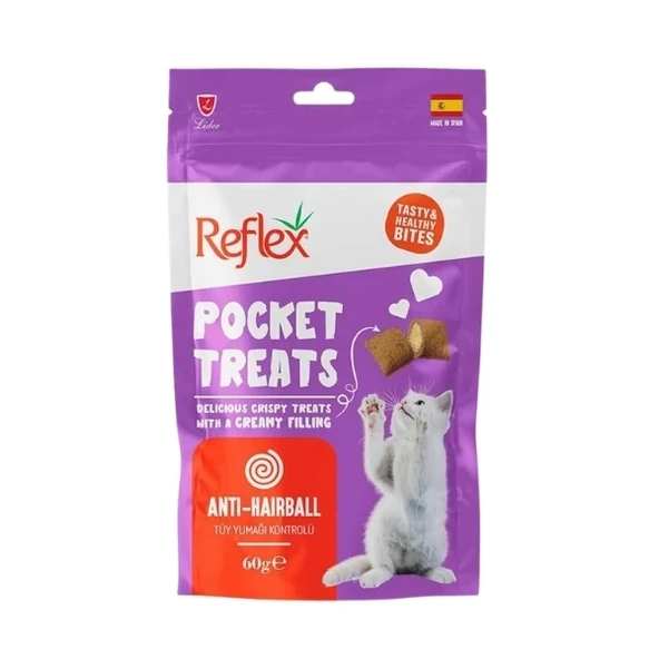 Reflex Pocket Treats Anti-Hairball Tüy Yumağı Önleyici Kedi Ödül Maması  1 Adet 60 Gr ürün görseli 1