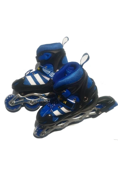 Işıklı 4 Tekerlekli A Çocuk Pateni - Mavi - Resim 3