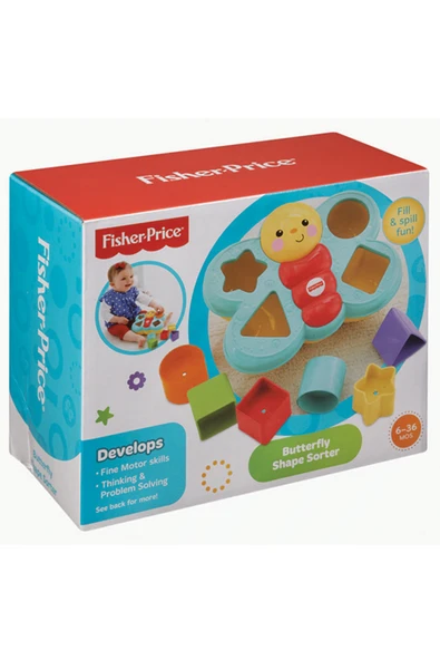 Fisher-Price Şekil Eşleştirme Arkadaşı Kelebek, 6 Bloklu, Şekil Eşleştirme Oyunu CDC22 ürün görseli 1
