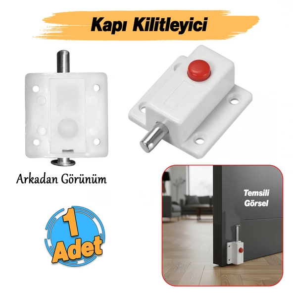 Düğmeli Yaylı Kapı Mobilya Dolap Kilidi Plastik 1 Adet Kapı Tutucu Stoper Sabitleme Kilitleme Aparat - Resim 2