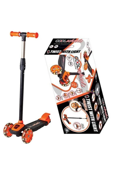 3+ Yaş Turuncu Twist Led Işıklı 3 Tekerlekli Ayarlı Scooter 3 Turuncu ürün görseli 1