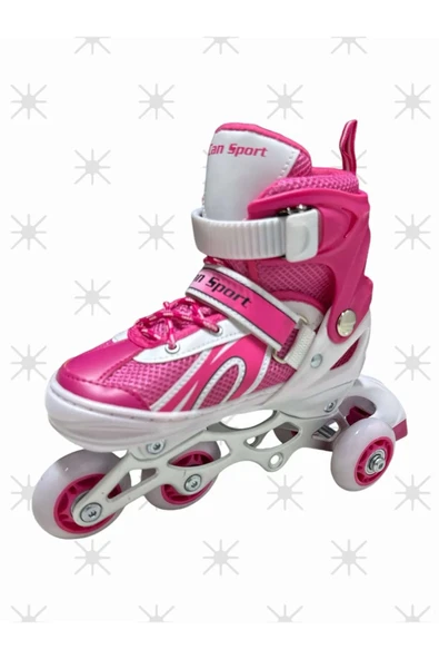 Ayarlanabilir 2 2 Işıklı Alıştırma Pateni Dizlik Ve Kolluk Setli Çocuk Pateni - Resim 3