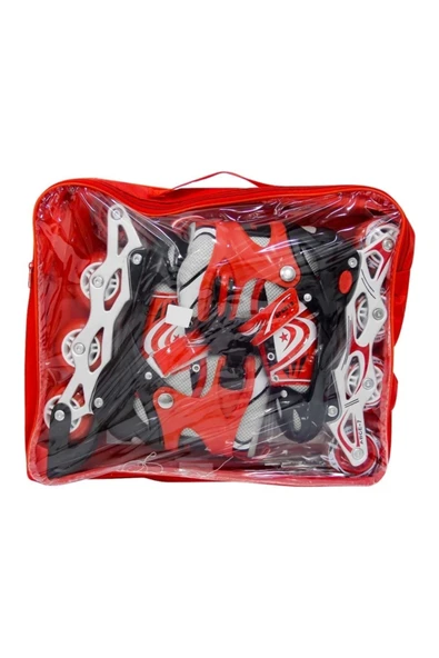 Işıklı Metal Gövdeli Küçük Boy Paten 30-33 - Kırmızı - Resim 3