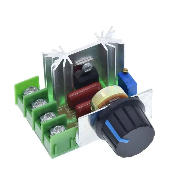 Hız Düğmesi 2000W Thyristor Elektronik Voltaj Regülatörü Dim Hız Sıcaklık Kontrolü ürün görseli 1