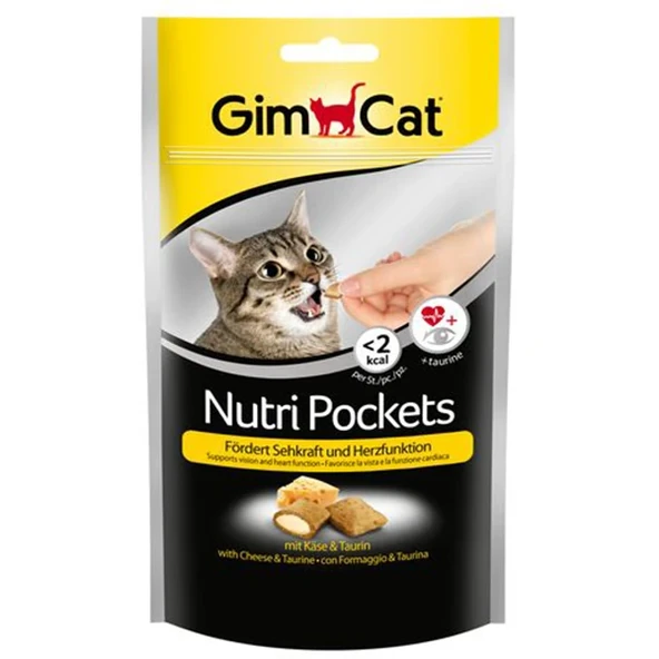 Gimcat Nutri Pockets Peynir Taurin Kedi Ödül Maması Tablet  6 Adet 60 Gr ürün görseli 1