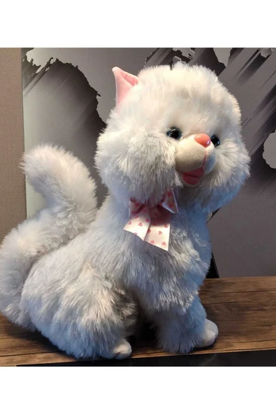 Oturan Tombul Sevimli Peluş Kedi 45cm - Resim 2