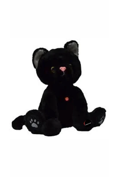 Miyavlayan Sesli Kedi Peluş Oyuncak Oturan Tombul Kedi 35 cm - Resim 3