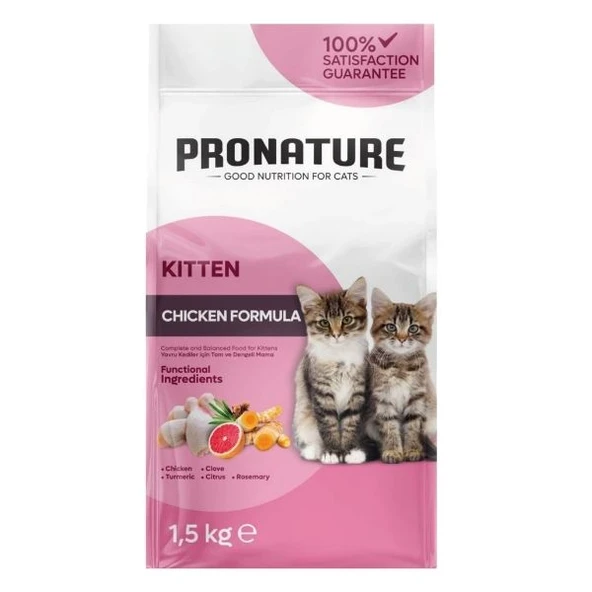 Pronature Kitten Tavuklu ve Pirinçli Yavru Kedi Maması  0 - 1 Yaş Hayır 10 Kg ürün görseli 1