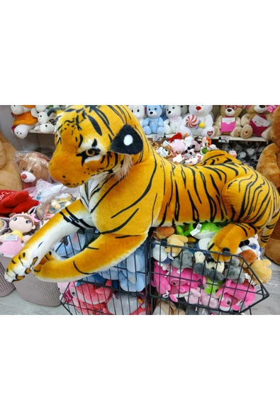 Kaplan yatan peluş oyuncak 100 cm - Resim 2