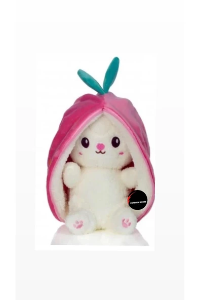 Sevimli Çilek Tavşan Peluş Oyuncak 35 cm Büyük Boy Hediyelik Uyku Arkadaşı ürün görseli 1