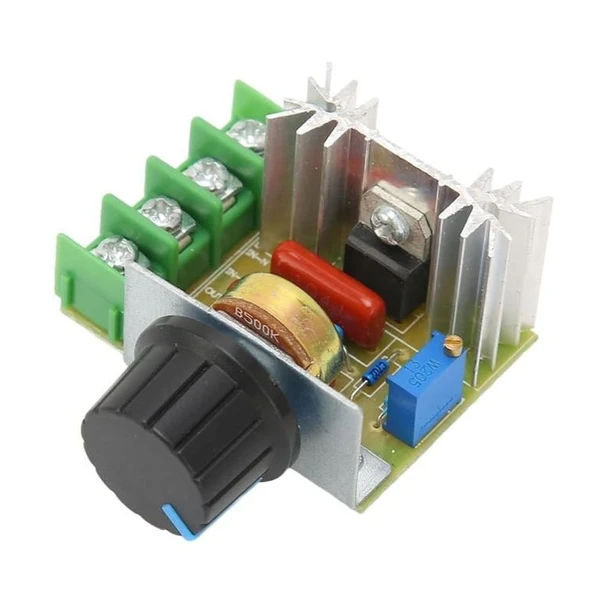 Hız Düğmesi 2000W Thyristor Elektronik Voltaj Regülatörü Dim Hız Sıcaklık Kontrolü - Resim 2