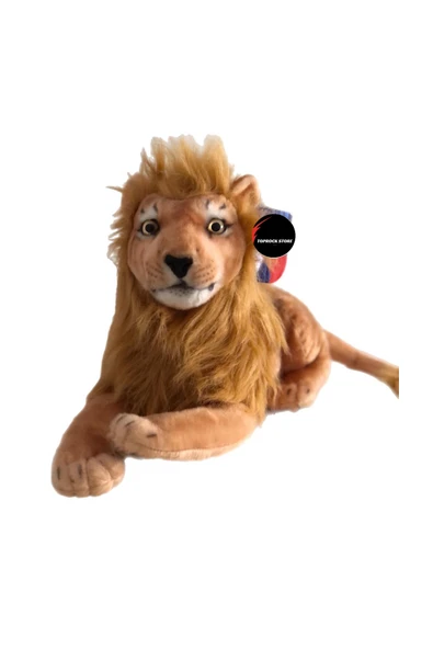 Peluş Aslan Oyuncak Gerçek Bakış Hediyelik Uyku Arkadaşı 55 Cm - Resim 2