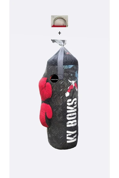 Çocuk Boks Torbası Seti Eldivenli Aparat Hediyeli Kum Torbası ürün görseli 1