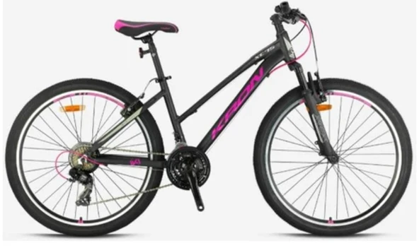 KRON XC 75 26 JANT MTB LADY 14" 21 VİTES V FREN MAT SİYAH ÇİNGENE PEMBESİ/BEJ ürün görseli 1
