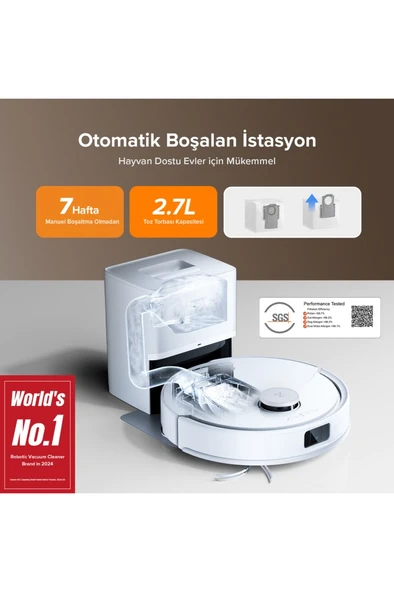 Roborock Q8 Max Pro Plus Çöp İstasyonlu Akıllı Robot Süpürge - Resim 8