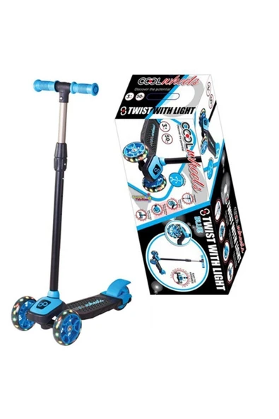 Cool Wheels Twist Işıklı Scooter Mavi 3 Yaş Üstü Kask Seti Hediyeli - Resim 2