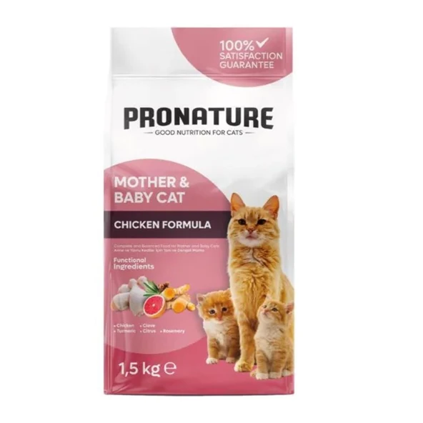 Pronature Mother&Baby Cat Tavuklu Anne ve Yavru Kedi Maması  0 - 1 Yaş Hayır 1.5 Kg ürün görseli 1