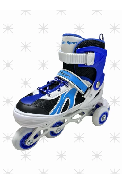 Paten Ayarlanabilir 2 1 Işıklı Metal Gövde Alıştırma Mia Pateni Çanta Hediyeli Işıklı Paten - Resim 3