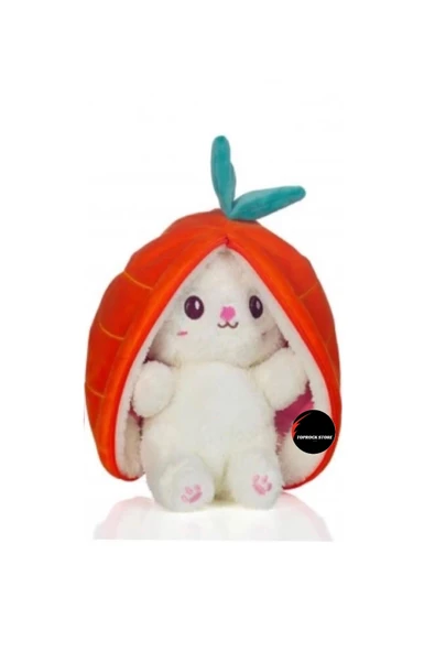 Sevimli Çilek Tavşan Peluş Oyuncak 35 cm Büyük Boy Hediyelik Uyku Arkadaşı ürün görseli 1