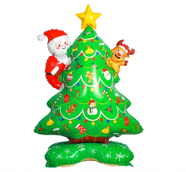 Dev Boy Folyo Balon Yılbaşı Ağacı Noelbabalı Keyikli Ayakta Durabilen Folyo Balon 125 85 Cm ürün görseli 1