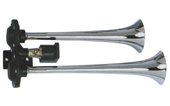 Unıversal İki Sesli Düz Havalı Korna Kromlu - Hido 540k ürün görseli 1