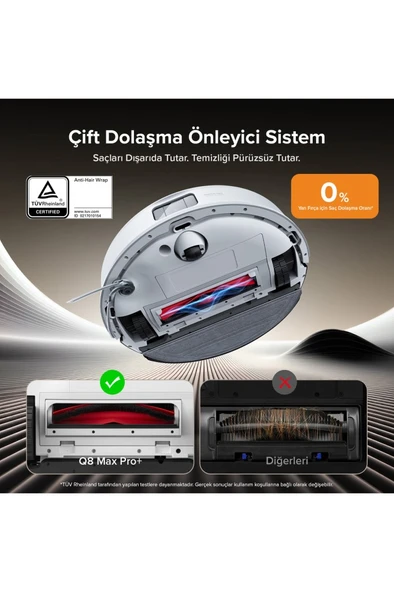 Roborock Q8 Max Pro Plus Çöp İstasyonlu Akıllı Robot Süpürge - Resim 3