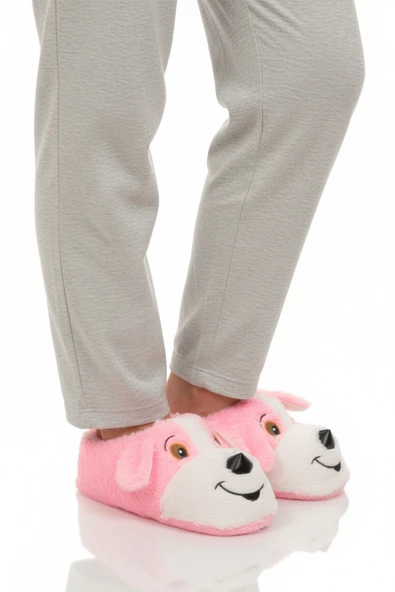 Ayakmod Pembe Köpek Desenli Unisex Panduf 26K001 ürün görseli 1