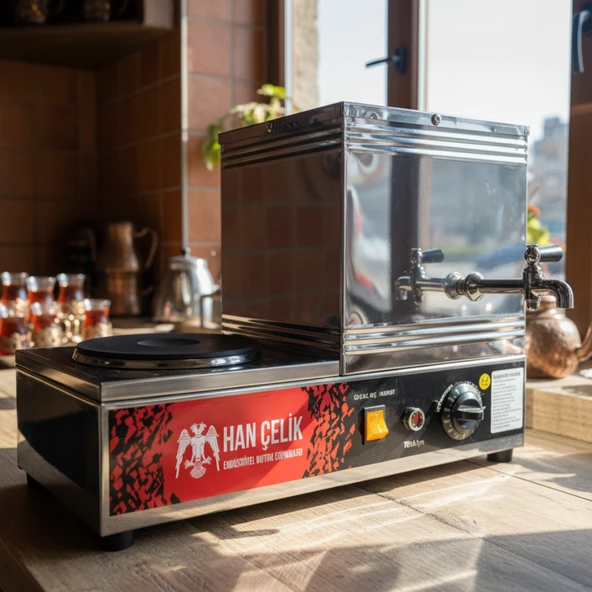 Han Çelik Tek Demlikli Pleytli Endüstriyel Elektrikli Çay Kazanı - Resim 4