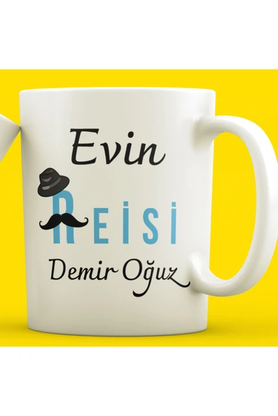 EYDXLMUG EVİN REİSİ EVİN HANIMI 2 ADET ÇAY KAHVE KUPASI V2 - Resim 2