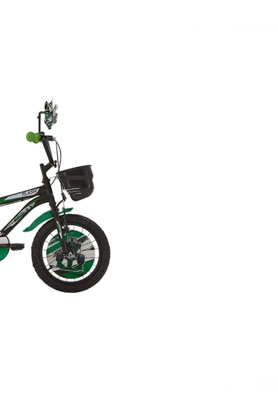 Flash Çocuk Bisikleti 26 Cm V Fren 16 Jant Vitessiz Mat Siyah Yeşil - Resim 2