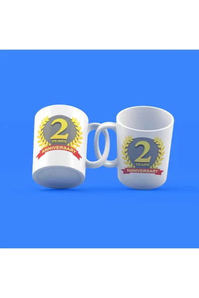 EYDXLMUG Evlilik Yıldönümü 2.yıl Tasarım Çay Kahve Kupası (1 ADET) ürün görseli 1