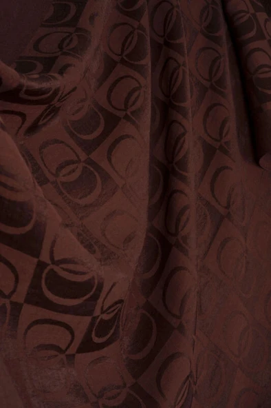 İmannoo Dama Desen Kahverengi Naia Pamuk Şal : 241-3001-997 - Resim 3