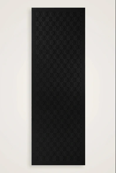 İmannoor Dama Desen Siyah Naia Pamuk Şal 241-3001-100 SİYAH - Resim 4