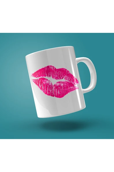EYDXLMUG Rujlu Dudak Özel Tasarım Çay Kahve Kupası ürün görseli 1