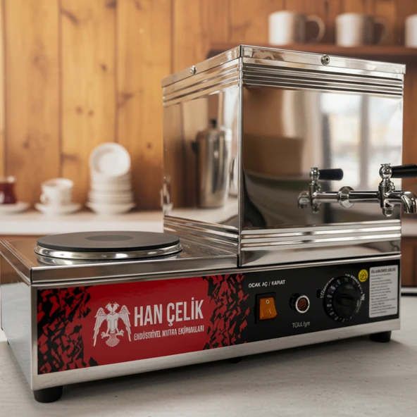 Han Çelik Tek Demlikli Pleytli Endüstriyel Elektrikli Çay Kazanı - Resim 3