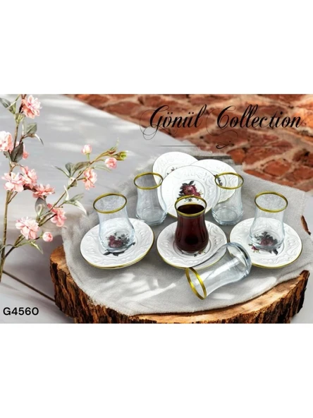 Gönül GNL 4559 Amelie Seramik Desenli Çay Seti ürün görseli 1
