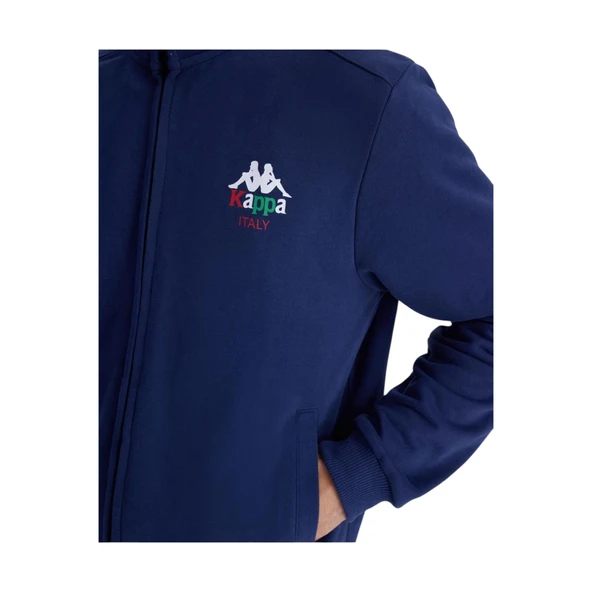 Authentic İtaly Full Zip Erkek Mavi Comfort Fit Fermuarlı Eşofman Üstü - Resim 5