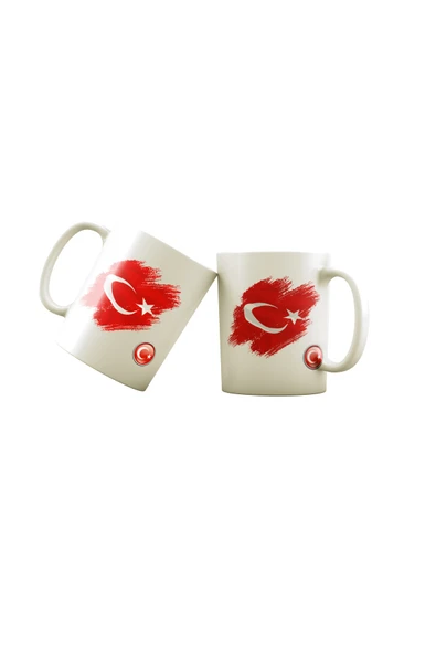 EYDXLMUG Türk Bayrağı Özel Tasarım Çay Kahve Kupası - Resim 3