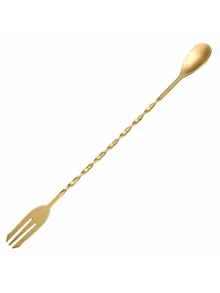 Epinox EPX AKK30 Gold Çatallı Kokteyl Kaşığı 30 cm ürün görseli 1
