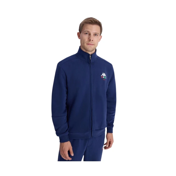 Authentic İtaly Full Zip Erkek Mavi Comfort Fit Fermuarlı Eşofman Üstü - Resim 3