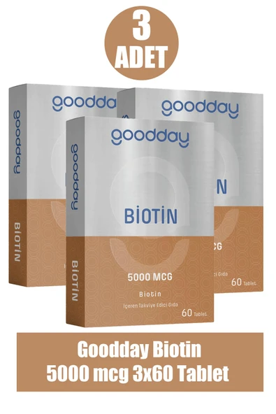 Goodday Biotin 5000 mcg 60 Tablet 3 Adet ürün görseli 1
