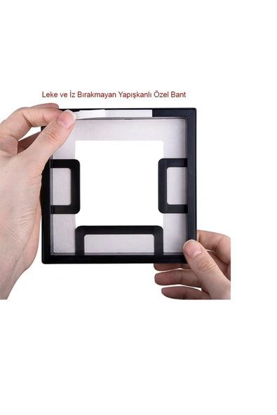 Senden Hediye Yapışkan Bantlı Paspartulu Sök Tak Kare Çerçeve 3'lü - Resim 4
