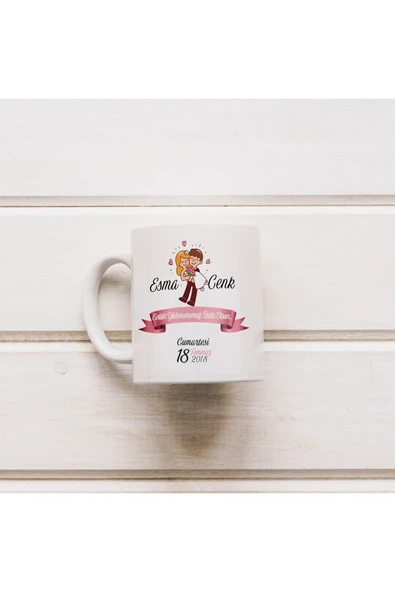 EYDXLMUG EVLİLİK YILDÖNÜMÜ HEDİYESİ  KUPA BARDAK (1 ADET) ürün görseli 1