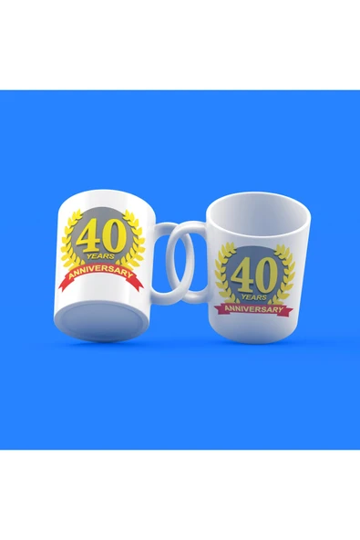 EYDXLMUG Evlilik Yıldönümü 40.yıl Tasarım Çay Kahve Kupası (1 ADET) ürün görseli 1