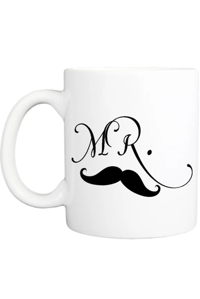KupaBardak Mrs & Mr Seramik Bardak Set 2 Li Kupa Mr Mrs2 Çift Kupaları - Resim 2