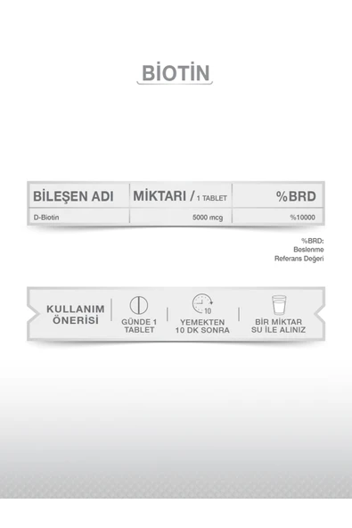 Goodday Biotin 5000 mcg 60 Tablet - Resim 5