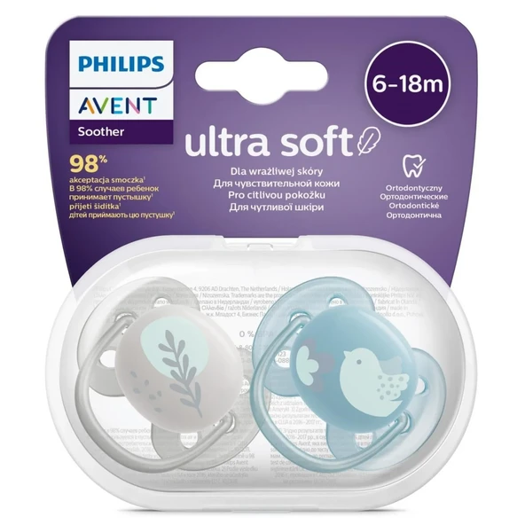 AVENT ULTRA SOFT 6-18 AY 2 Lİ ERKEK EMZİK SCF091/15 ürün görseli 1