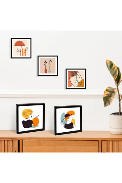 EYDXLMUG Fsahion Photo Yapışkanlı Sök Tak Pola Çerçeveler 12x12cm - 5'li paketPaket PVC Li - Resim 5