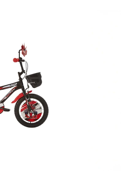 Flash Çocuk Bisikleti 26 Cm V Fren 16 Jant Vitessiz Mat Siyah Kırmızı - Resim 2