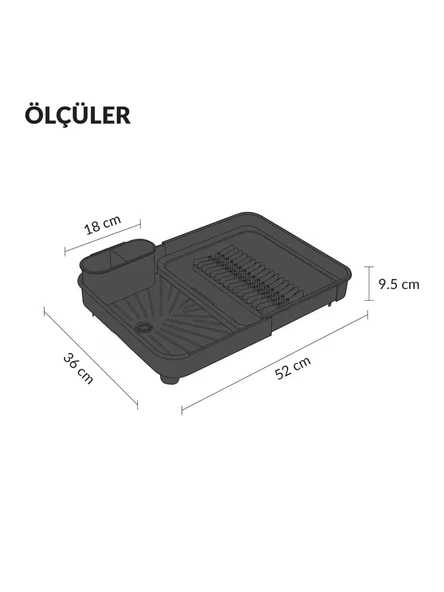 Baroness 10569 Çekmece İçi Sürgülü Bulaşıklık 52x36x9.5 cm - Resim 2